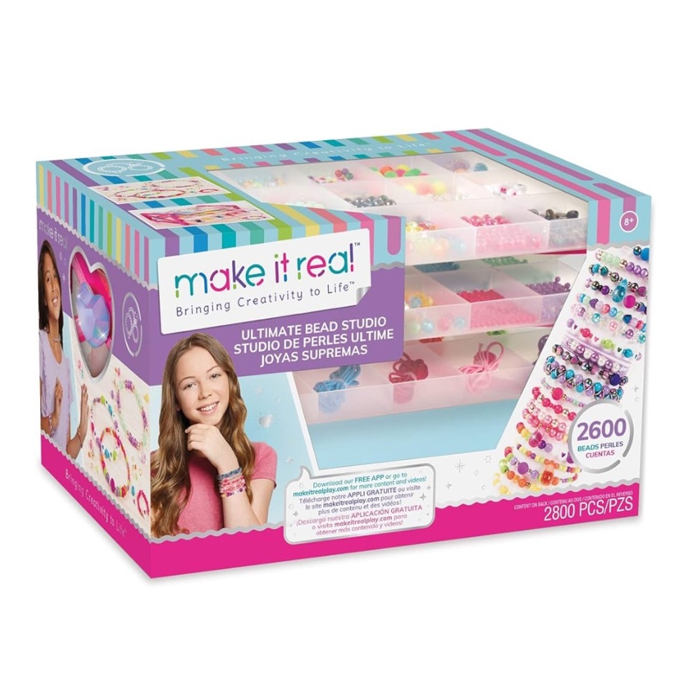 🧵Make It Real - Ultimate Bead Studio DIY Jewelry Making Kit Ages 8+ Only